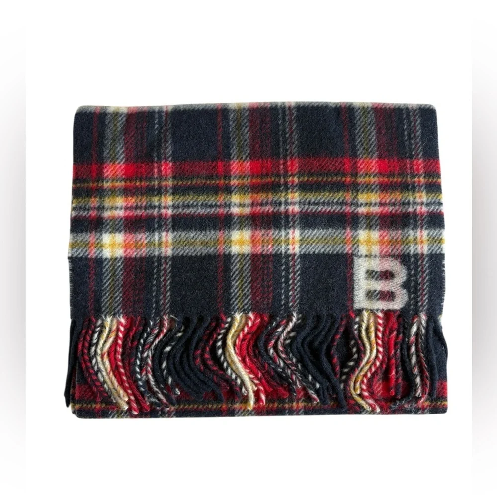 Bally Plaid Merino Wool Scarf